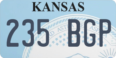 KS license plate 235BGP