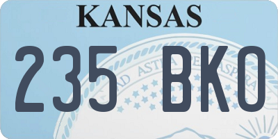 KS license plate 235BKO