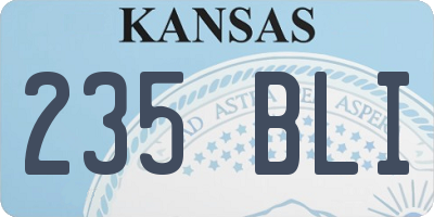KS license plate 235BLI