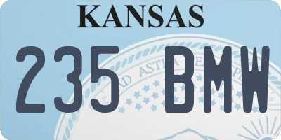 KS license plate 235BMW