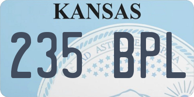 KS license plate 235BPL