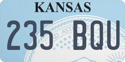 KS license plate 235BQU