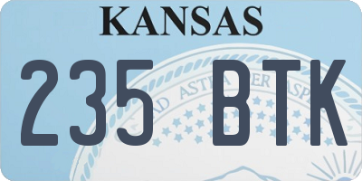 KS license plate 235BTK