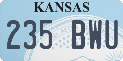 KS license plate 235BWU