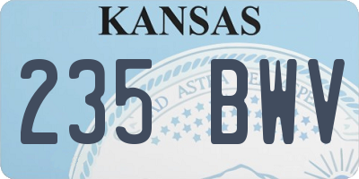 KS license plate 235BWV