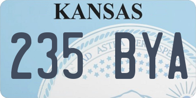 KS license plate 235BYA