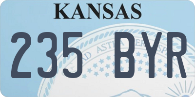 KS license plate 235BYR