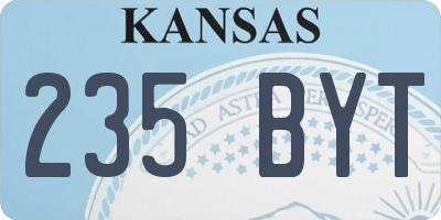 KS license plate 235BYT