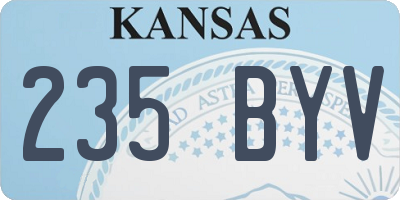 KS license plate 235BYV