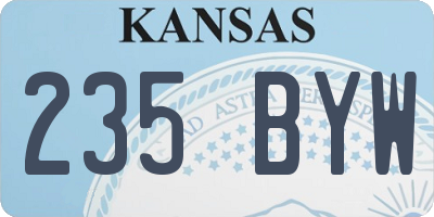 KS license plate 235BYW