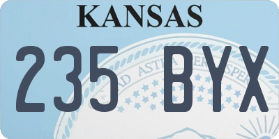 KS license plate 235BYX