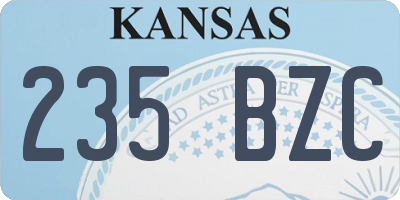 KS license plate 235BZC