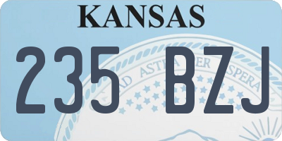 KS license plate 235BZJ