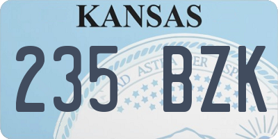 KS license plate 235BZK
