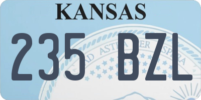 KS license plate 235BZL