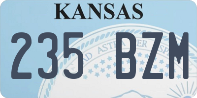 KS license plate 235BZM