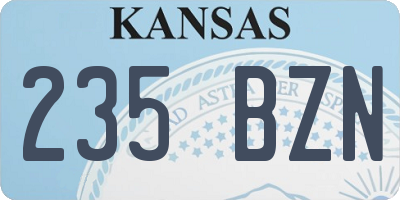 KS license plate 235BZN