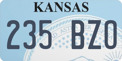 KS license plate 235BZO