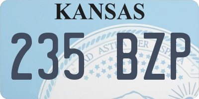 KS license plate 235BZP