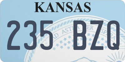 KS license plate 235BZQ