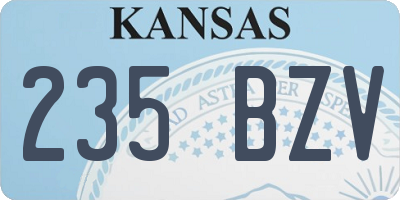 KS license plate 235BZV
