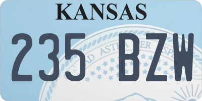 KS license plate 235BZW