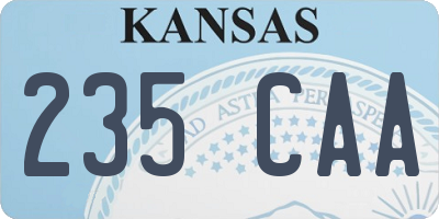 KS license plate 235CAA