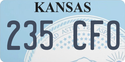 KS license plate 235CFO