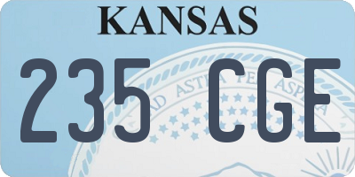 KS license plate 235CGE