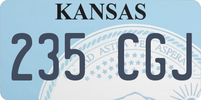 KS license plate 235CGJ