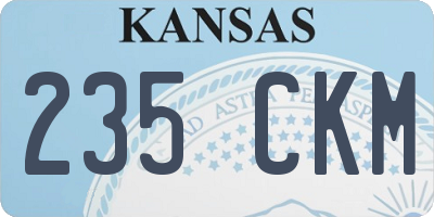KS license plate 235CKM