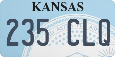 KS license plate 235CLQ