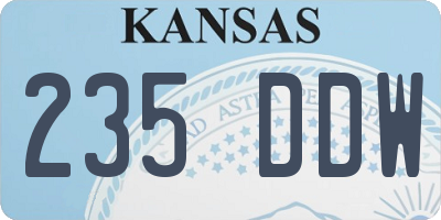 KS license plate 235DDW