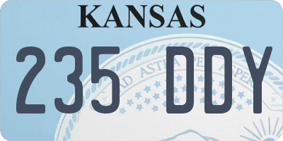 KS license plate 235DDY