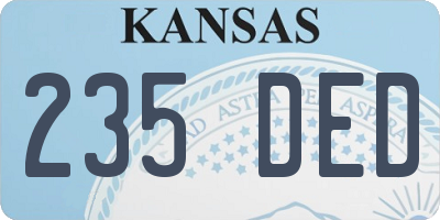 KS license plate 235DED