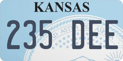 KS license plate 235DEE
