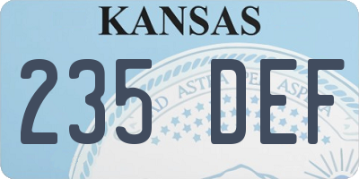 KS license plate 235DEF