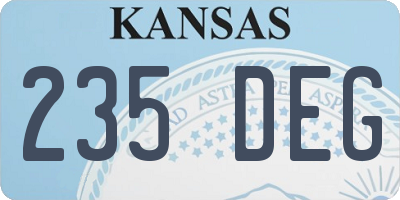 KS license plate 235DEG