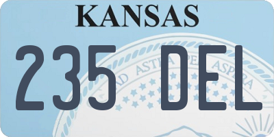 KS license plate 235DEL