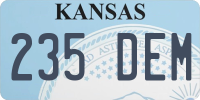 KS license plate 235DEM