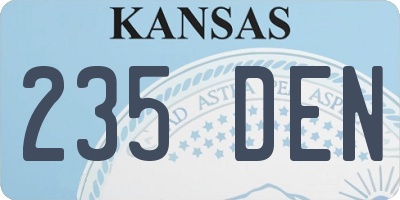 KS license plate 235DEN