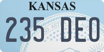 KS license plate 235DEO