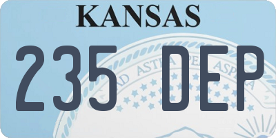 KS license plate 235DEP