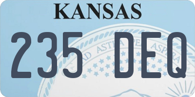 KS license plate 235DEQ