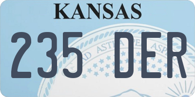 KS license plate 235DER