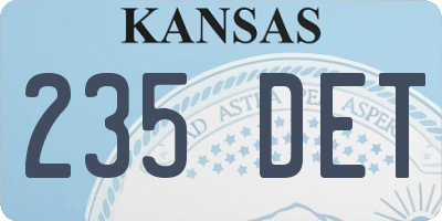 KS license plate 235DET