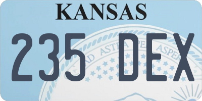 KS license plate 235DEX