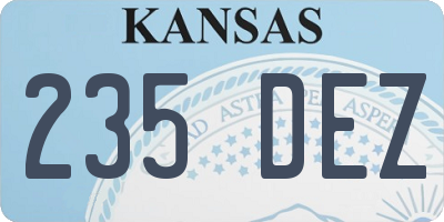 KS license plate 235DEZ
