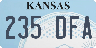 KS license plate 235DFA
