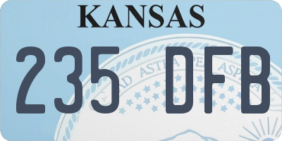 KS license plate 235DFB